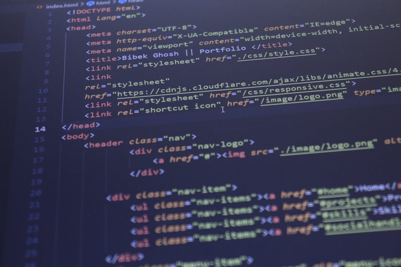 Mastering the First Impression: Your intriguing post title goes here Close-up view of HTML and CSS code displayed on a computer screen, ideal for programming and technology themes.